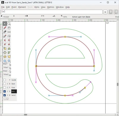 The letter 'e' made from a circle (it looks bad)